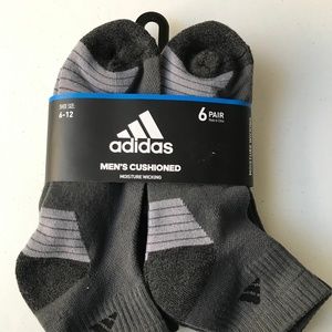 Adidas Men's Cushioned 6-Pair Quarter Crew Socks